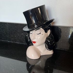 Dita Von Teese Head Vase - Top Hat Style